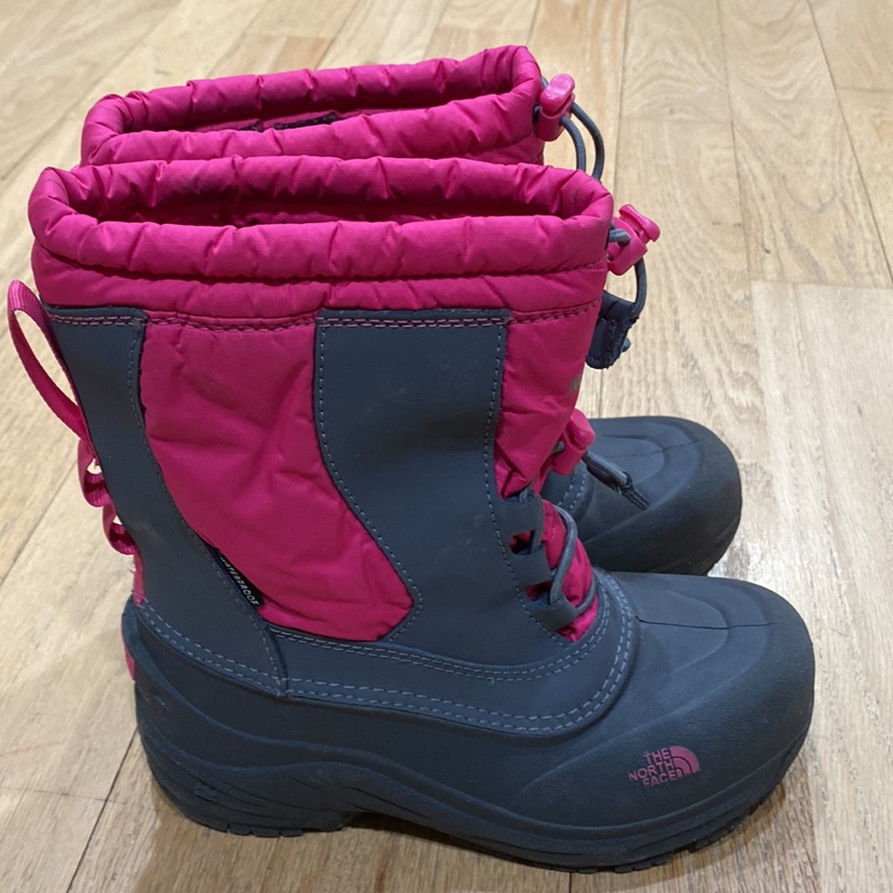 Kids the north face winter boots pink and grey sz 3 - Picture 4 of 5